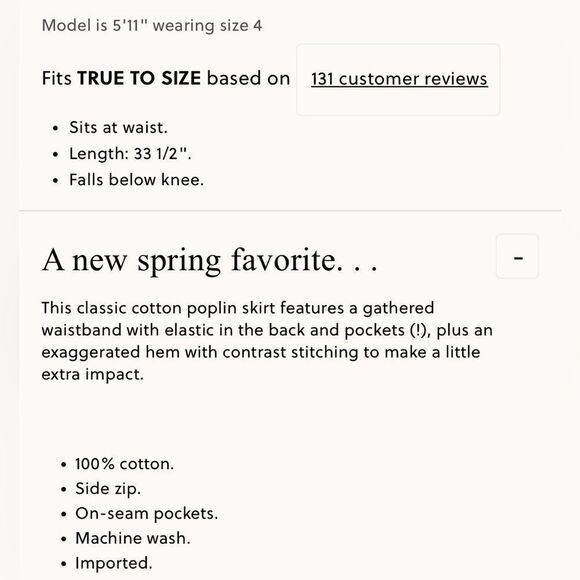 NWT J CREW Contrast-stitch midi skirt in cotton poplin in white - Picture 8 of 8